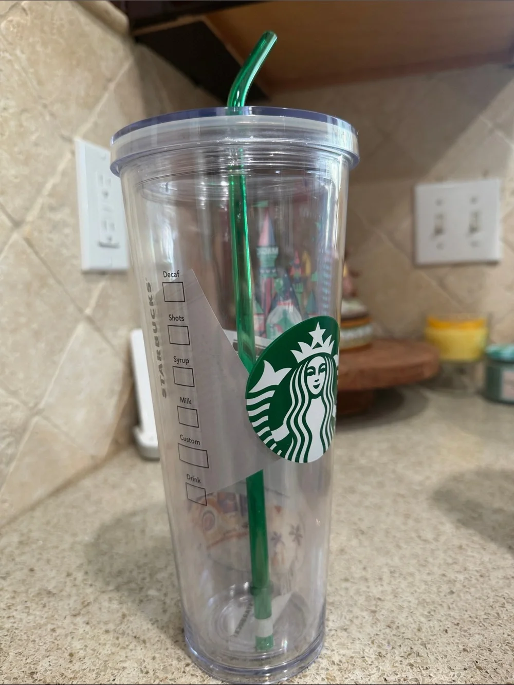 Starbucks Disneyland Resort Tumbler with Green Straw